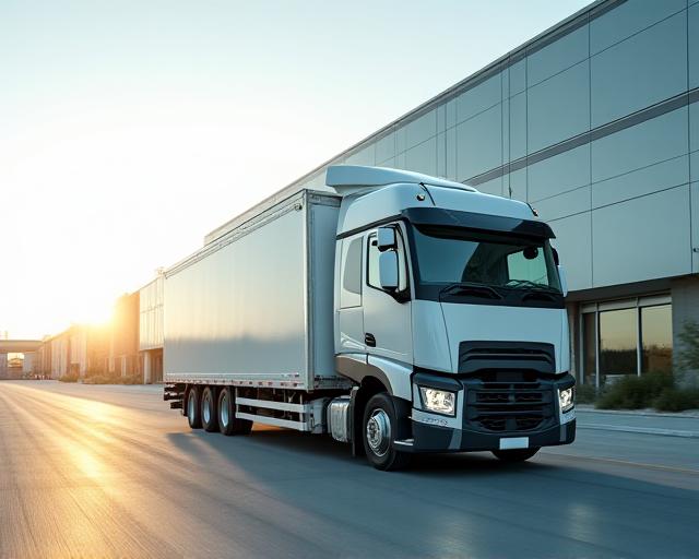 Modern logistics fleet at a Potsdam warehouse facility